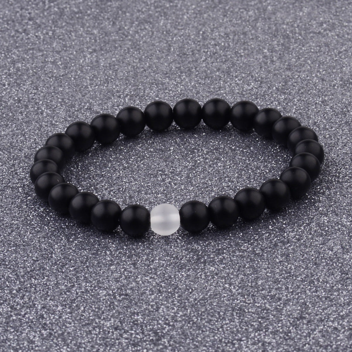 Natural stone couple distance bracelet