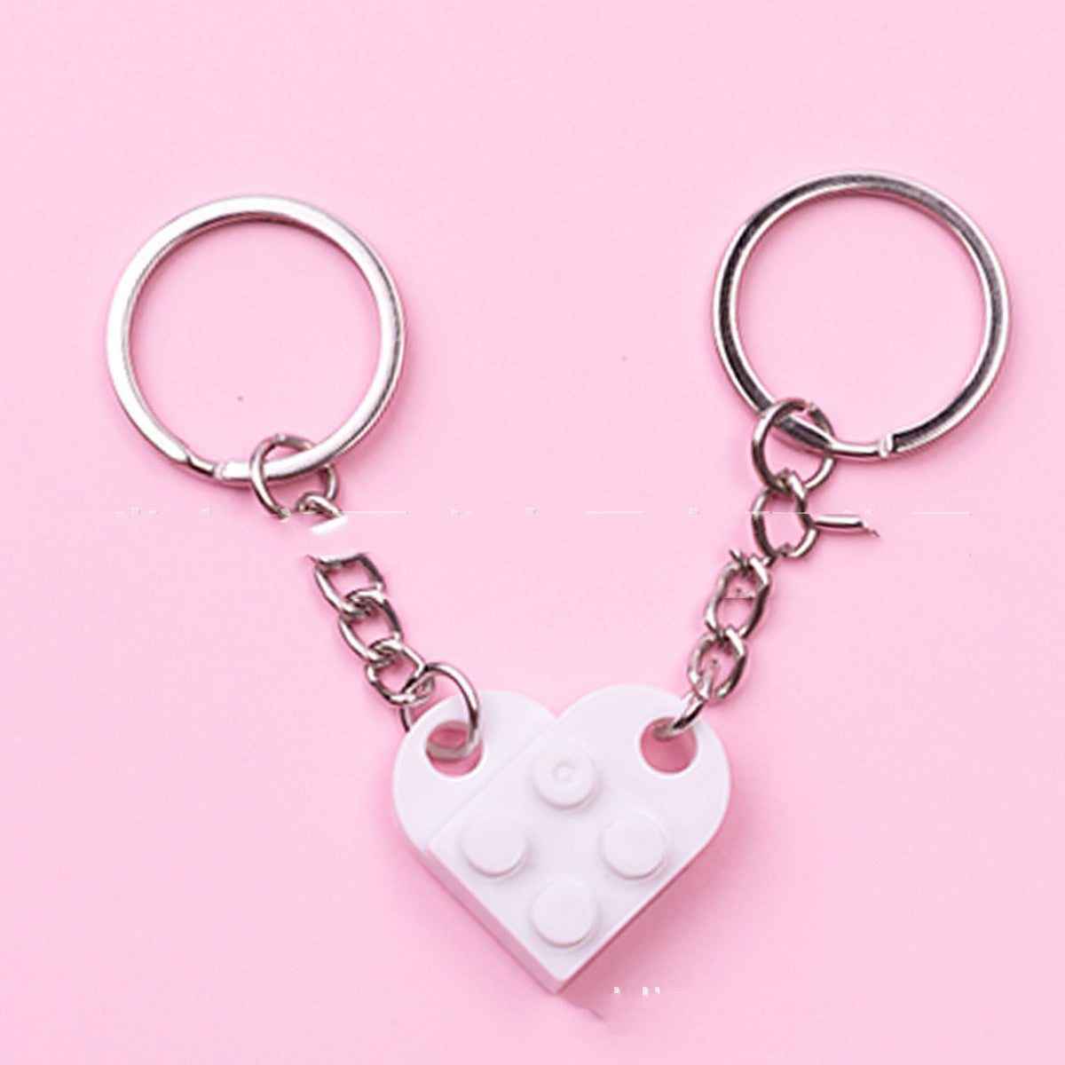 New Heart Key Chain Valentines Day Gift Blocks Can Split Key Link Couples