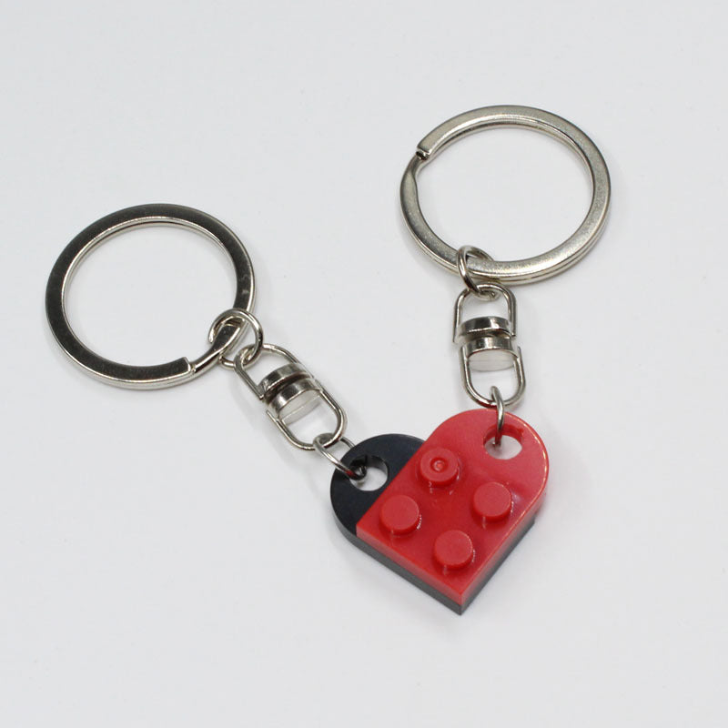 New Heart Key Chain Valentines Day Gift Blocks Can Split Key Link Couples