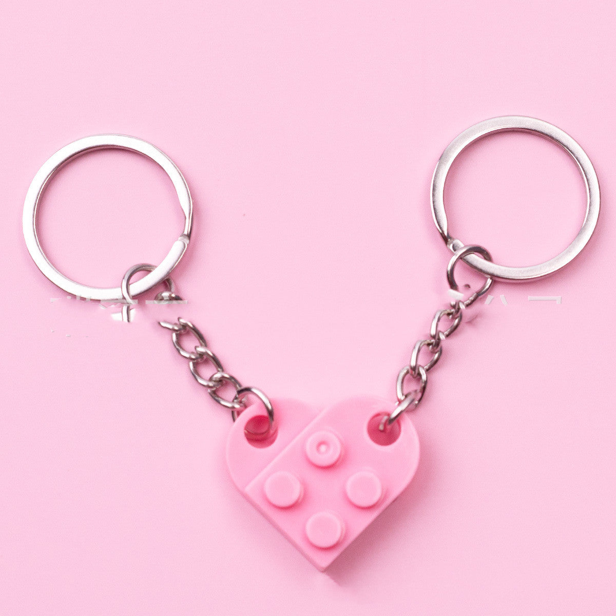 New Heart Key Chain Valentines Day Gift Blocks Can Split Key Link Couples