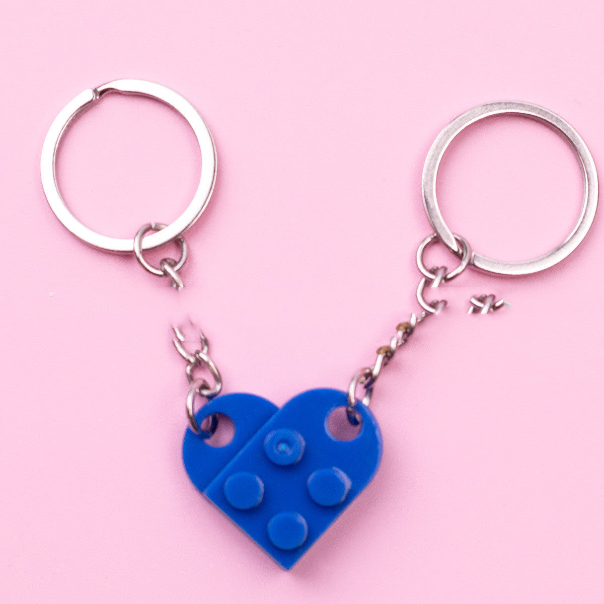 New Heart Key Chain Valentines Day Gift Blocks Can Split Key Link Couples