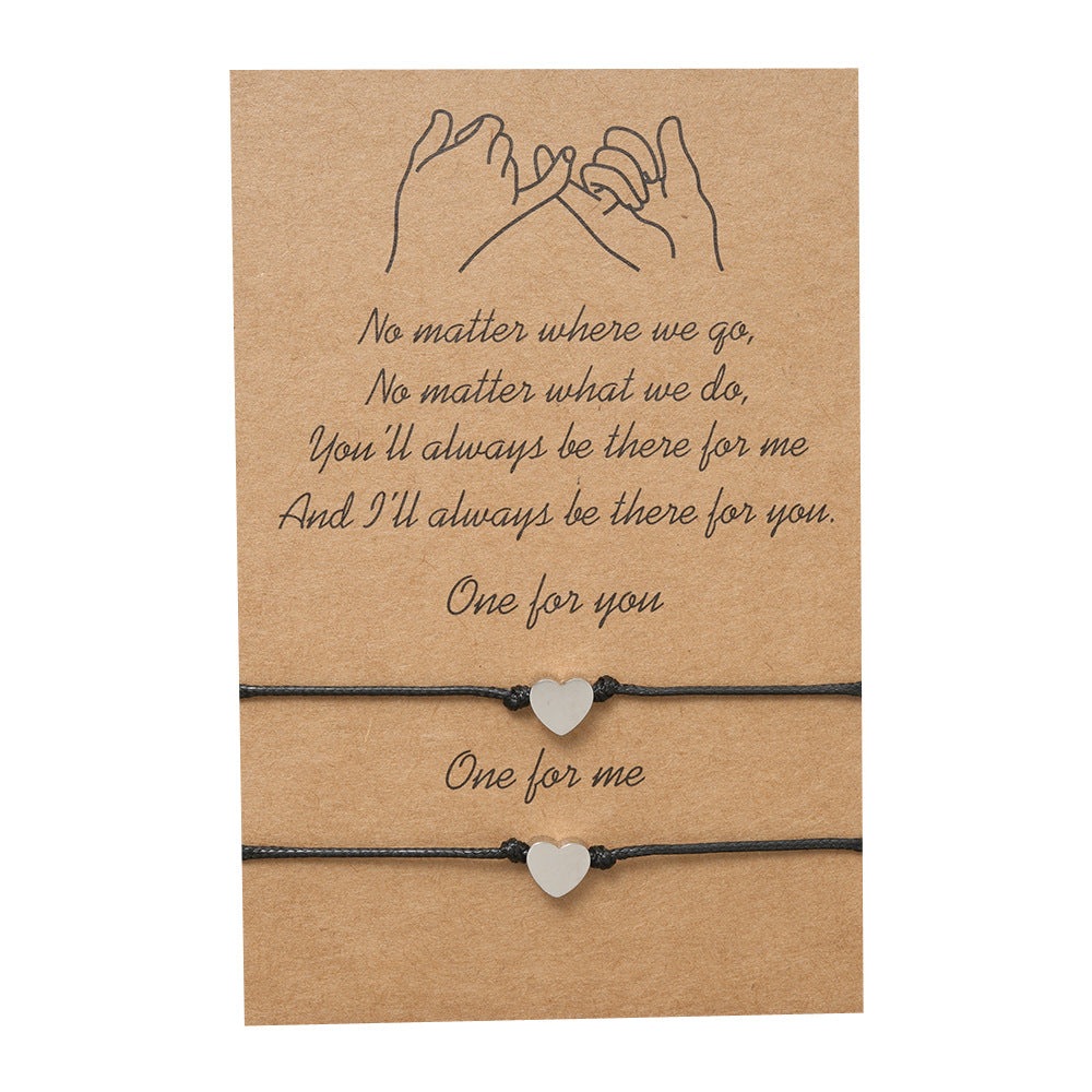 Card Couple Heart Bracelet