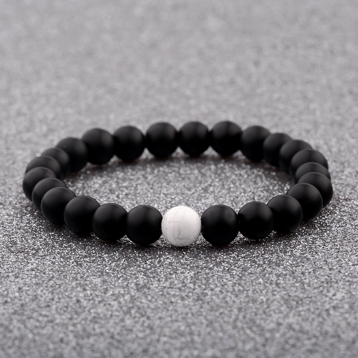 Natural stone couple distance bracelet