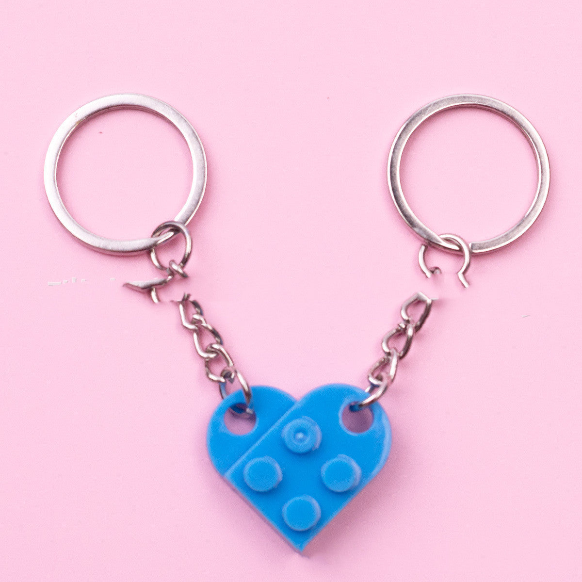 New Heart Key Chain Valentines Day Gift Blocks Can Split Key Link Couples